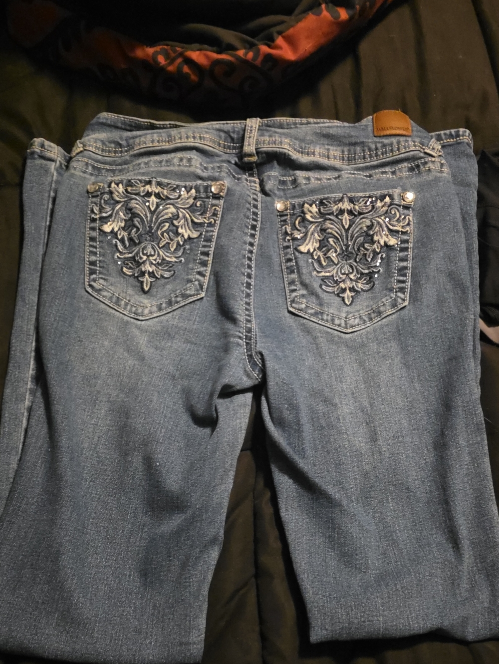 Wallflower Light Blue Straight Leg Jeans with Embroidered Back Pockets